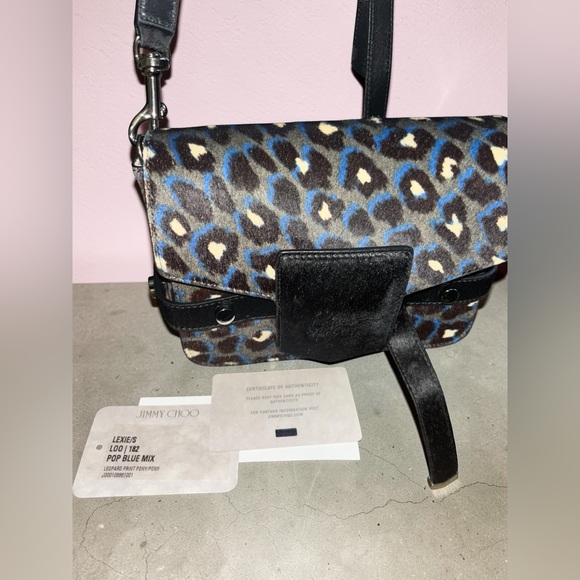 Jimmy Choo Lexie Small Leopard Print Pony Bag - Picture 4 of 7